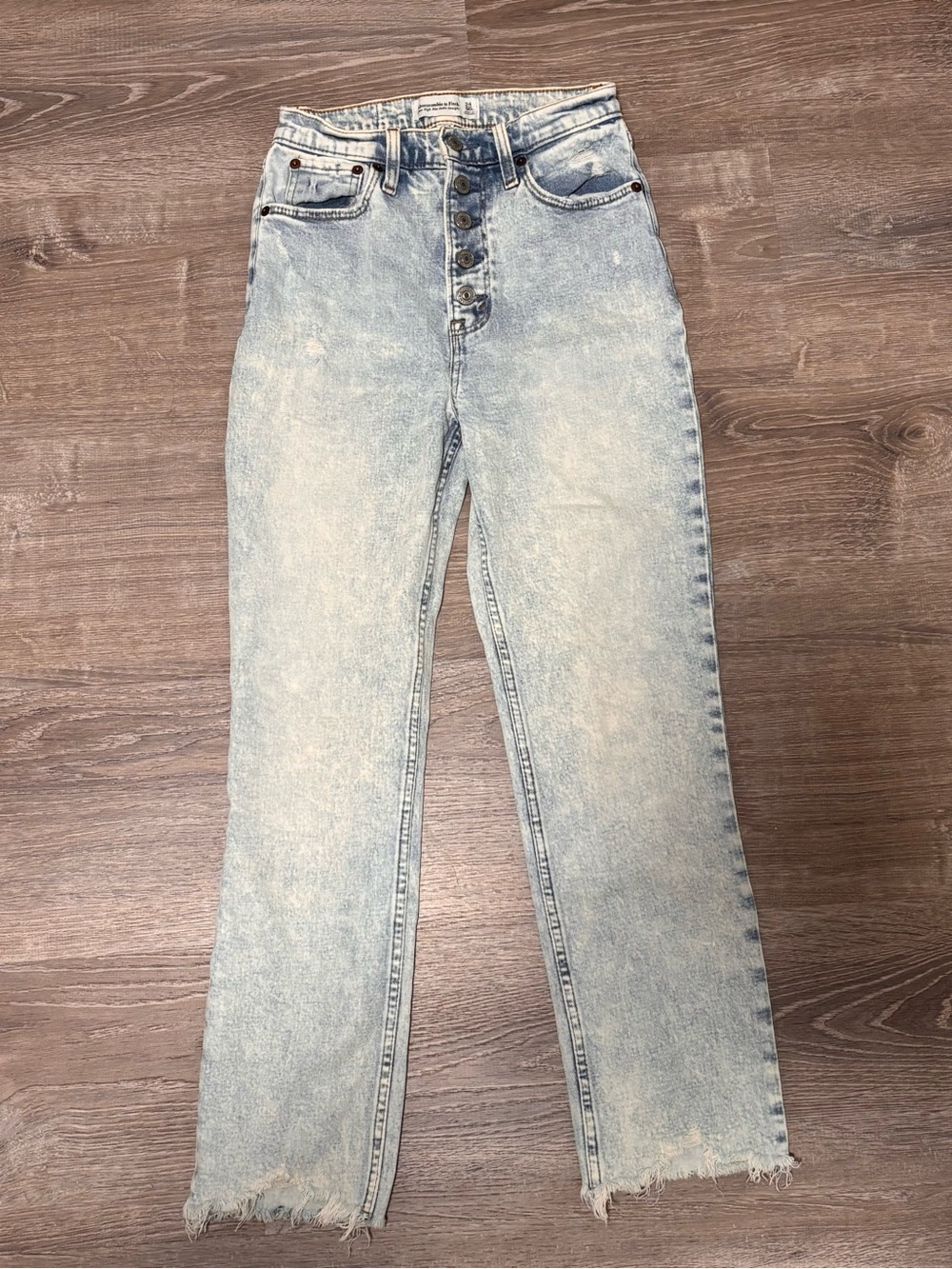 Abercrombie & Fitch Ankle Straight High Rise Jeans Womens 00R Curve Love Blue